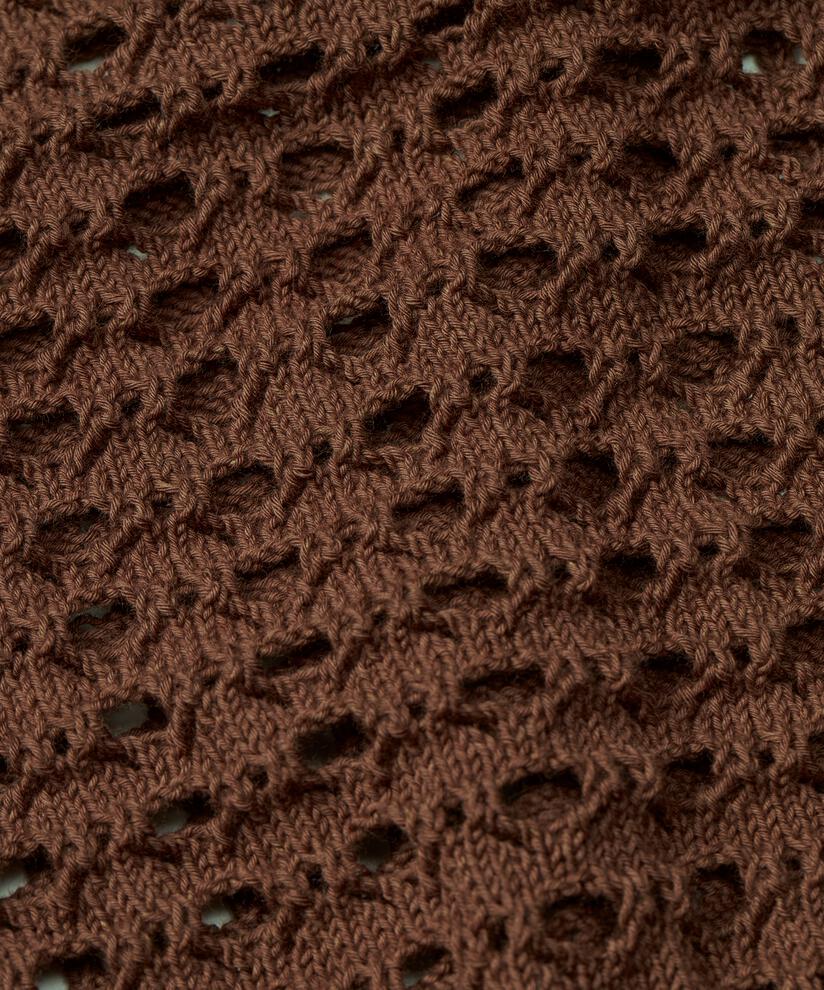 cardigan à trous avec manches 3/4, Chestnut