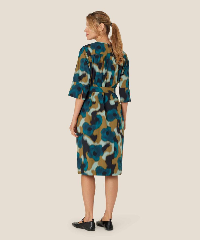 robe en coton imprimé avec patte de boutonnage et poches fendues, Celestial