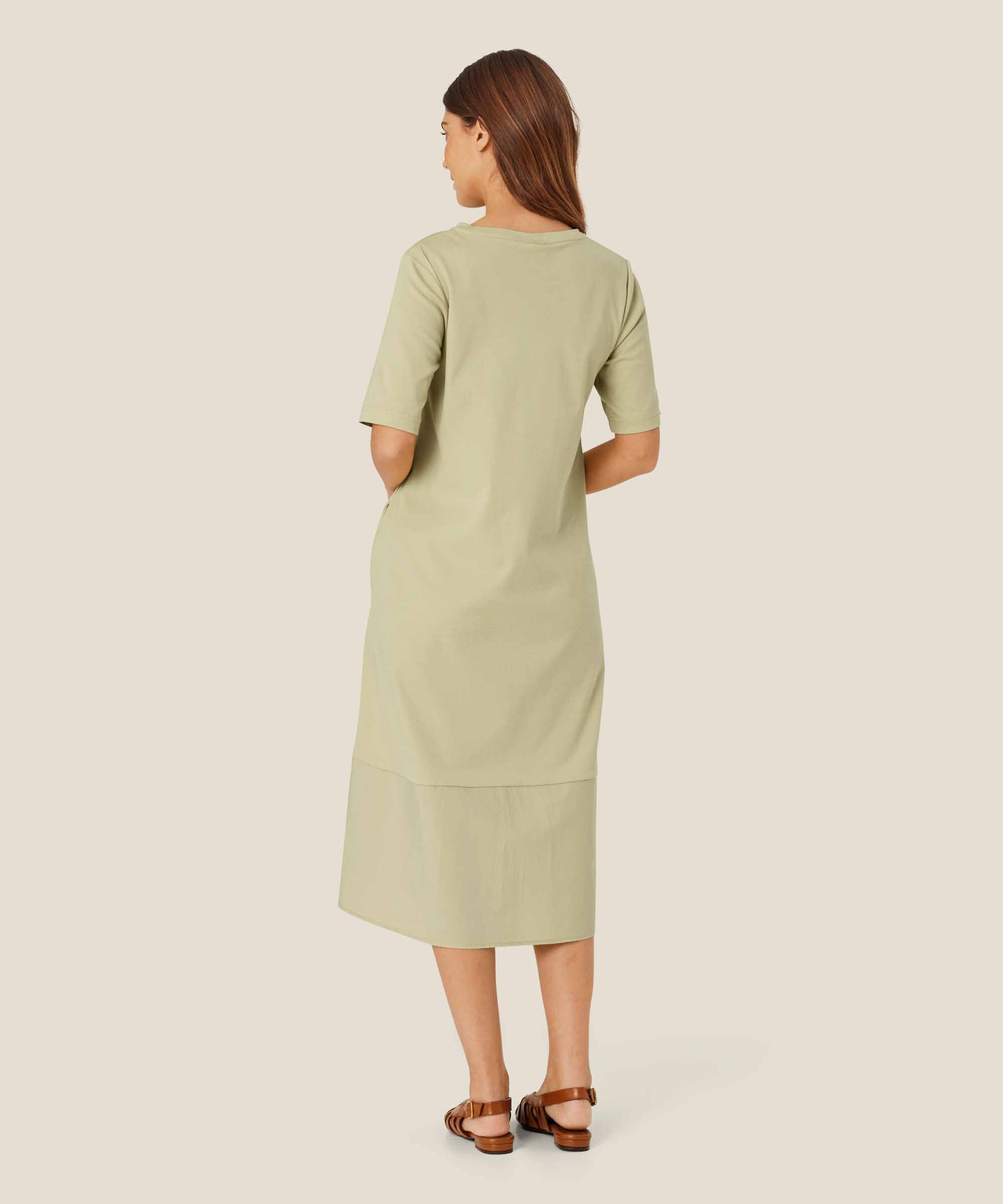robe en mélange de jersey et popeline de coton, Bog