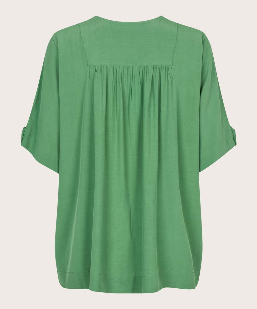 blouse en viscose avec patte de boutonnage, D. Grass Green