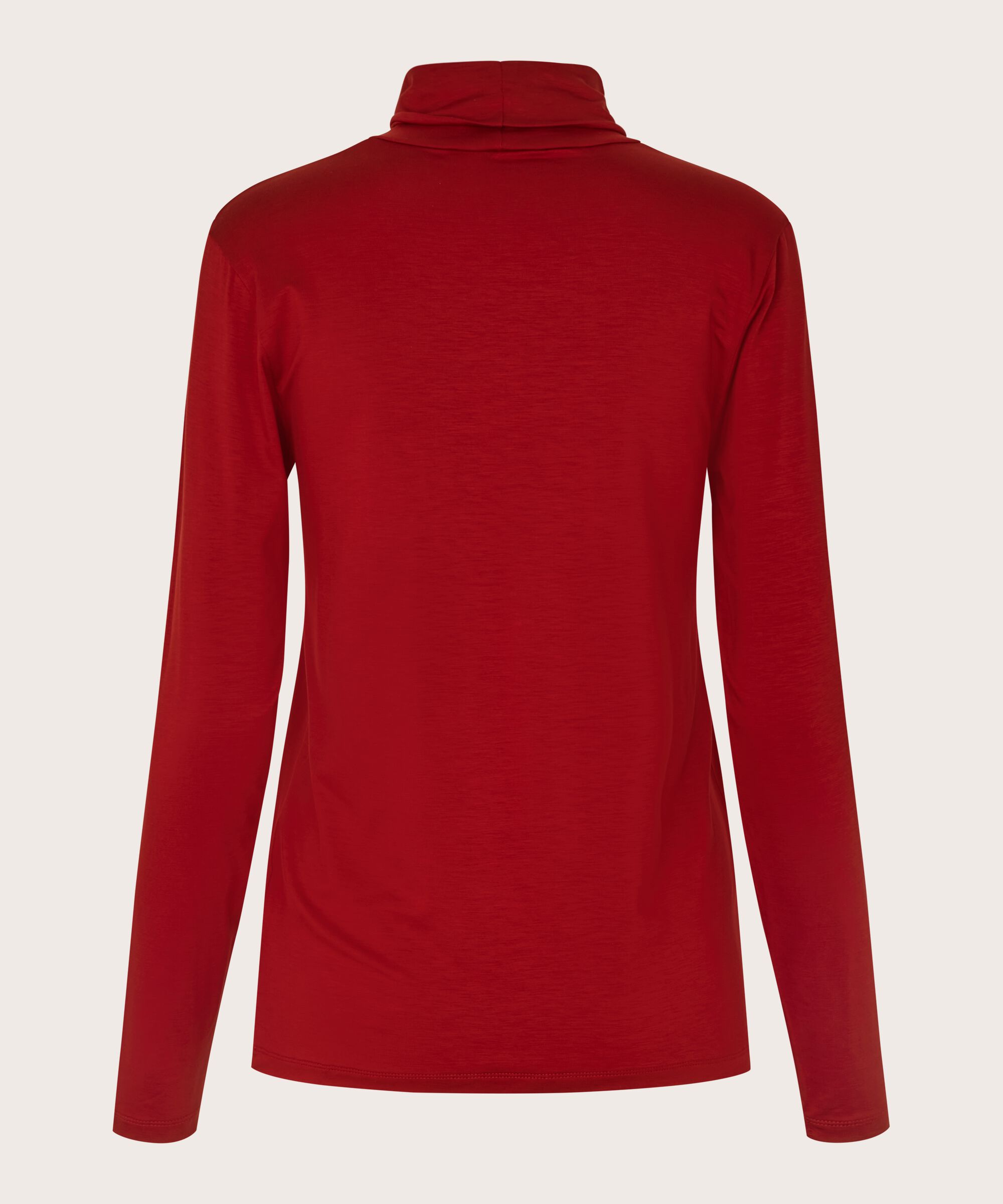 Blouse À Col Roulé En Jersey Doux, Red Dahlia