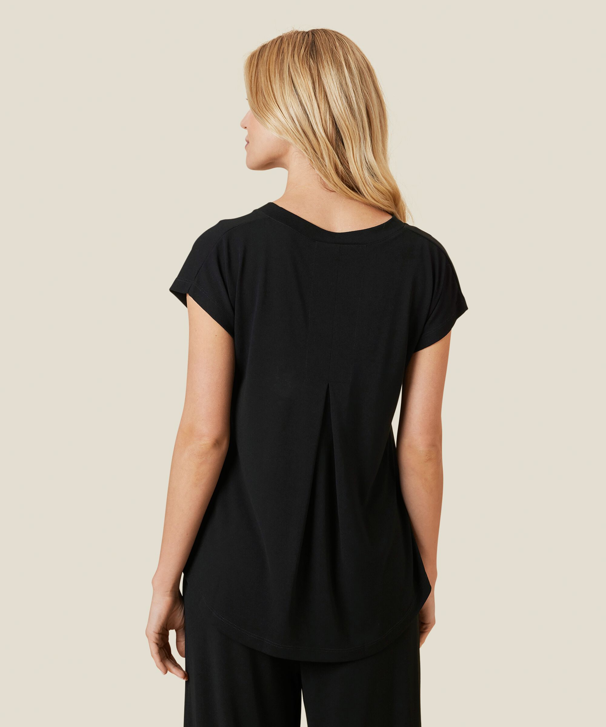 T-shirt En Jersey Col V, Black