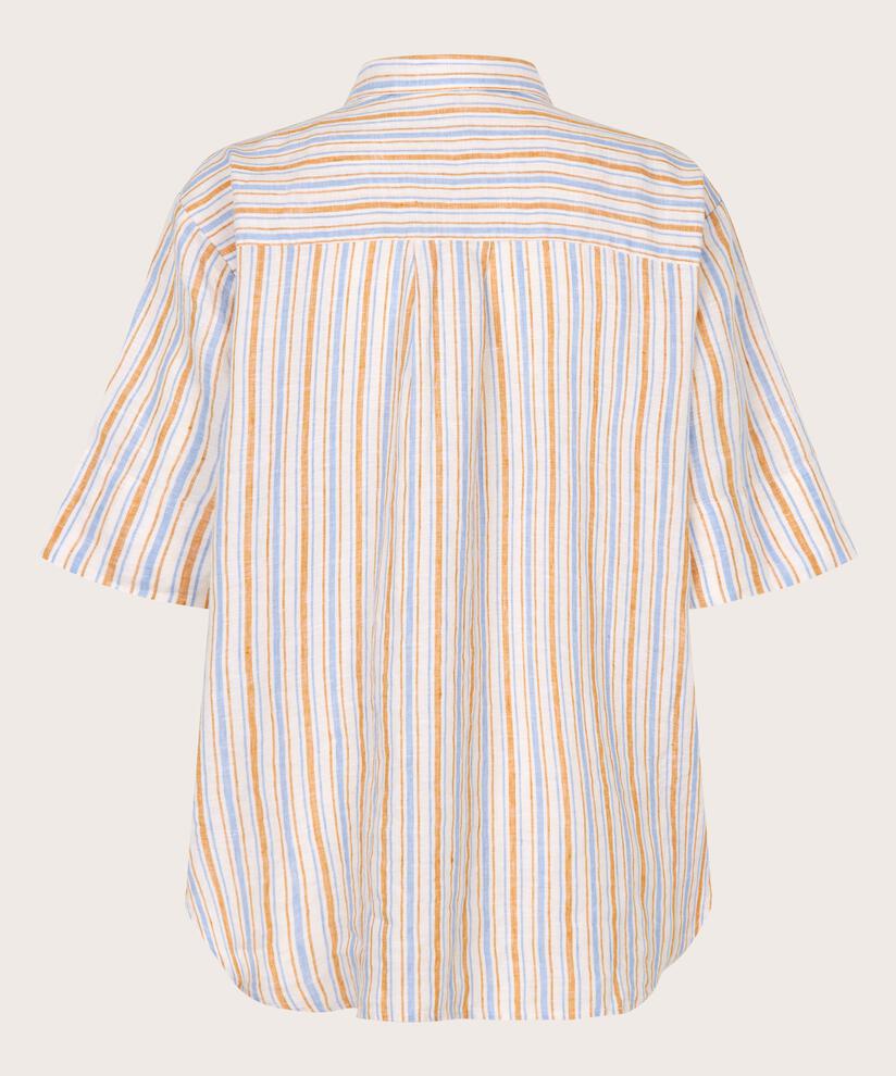 chemise en lin rayée à manches courtes, Inca Gold