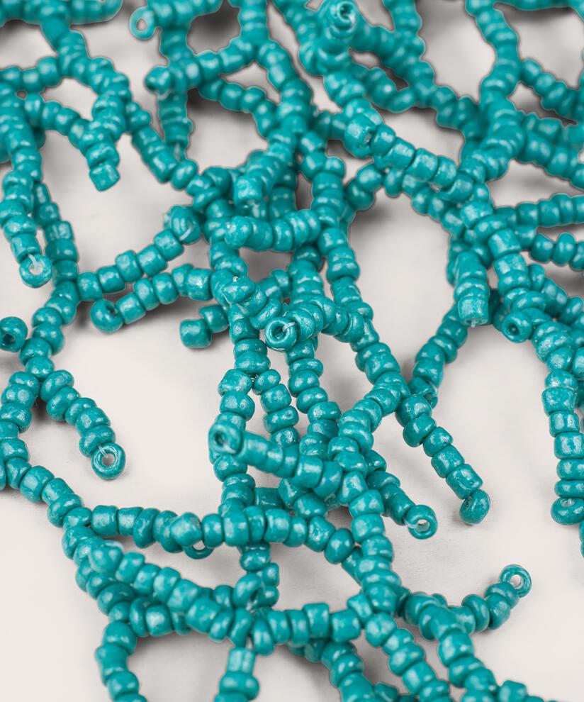 collier avec perles colorées, Teal