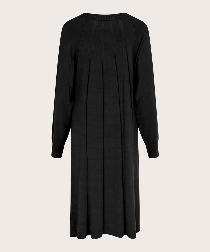 robe en maille fine à manches longues, Black
