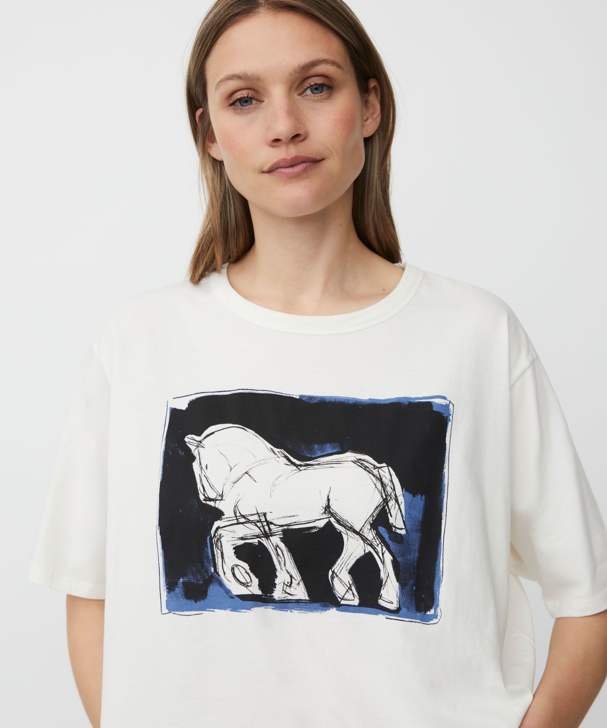 T-shirt En Coton Avec Imprimé, Jet Stream