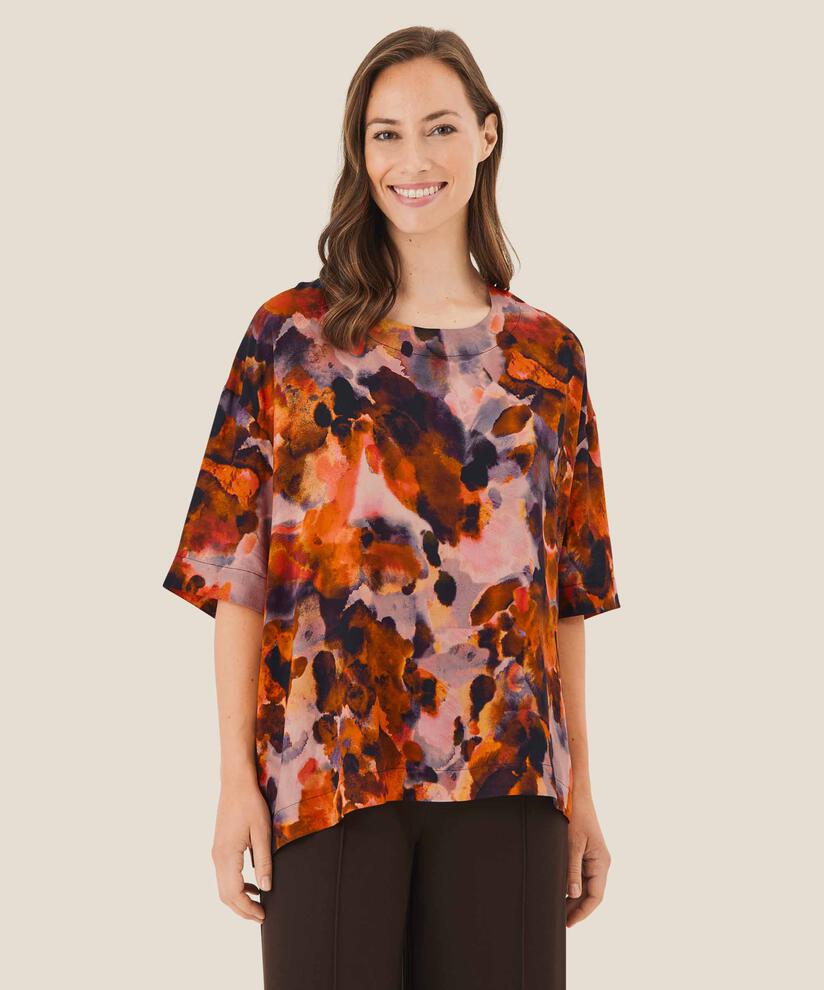 Blouse viscose manches 1/2, Spicy Orange