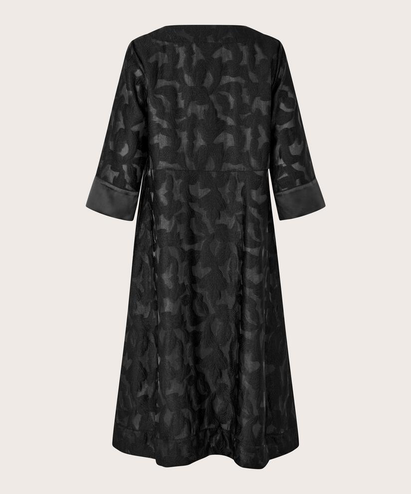 Robe tissée en jacquard légèrement transparente, Black