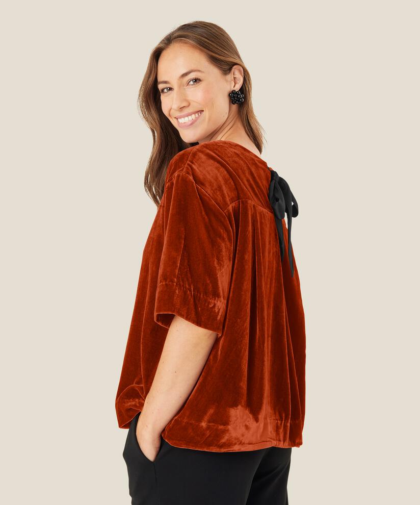blouse en velours avec nœud, Picante