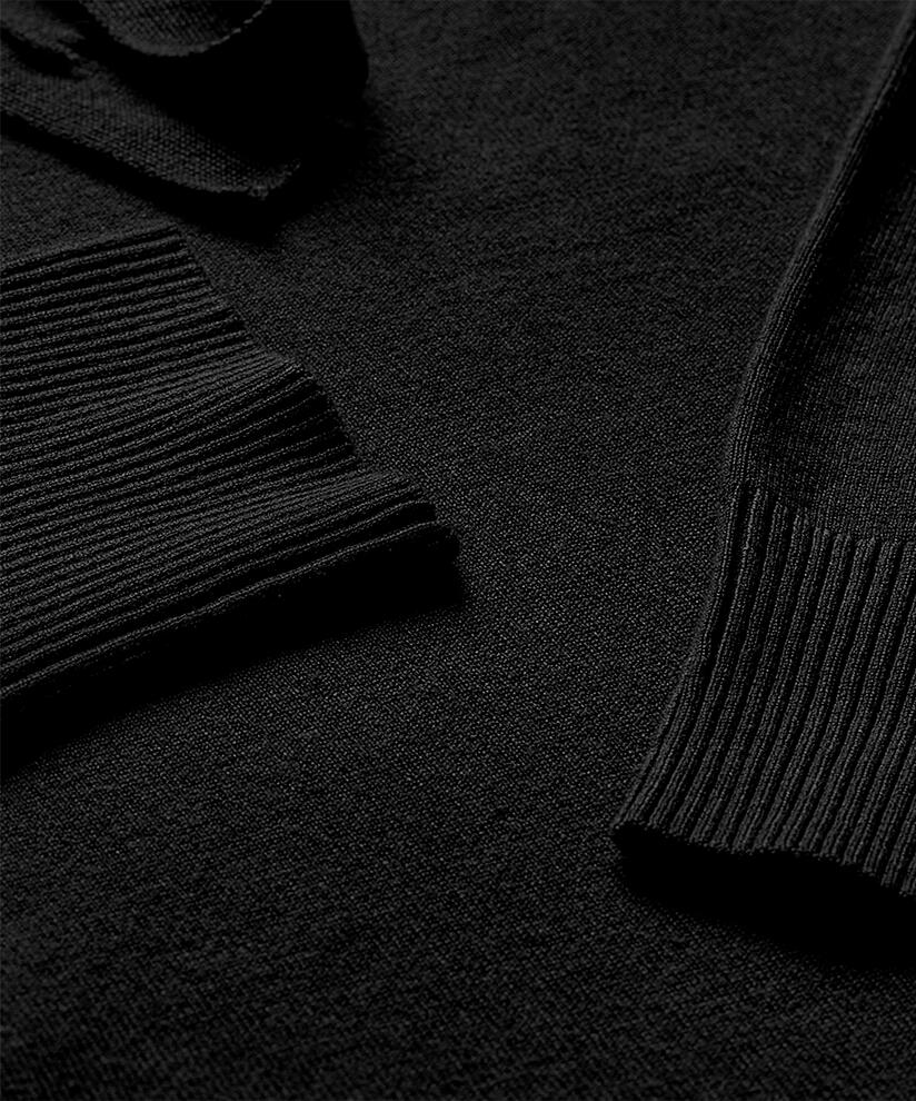 Pull en maille douce avec capuche et lien, Black