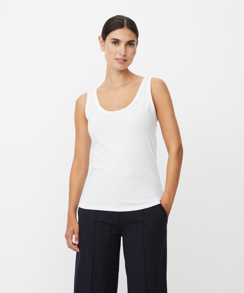 débardeur ajusté en jersey extensible, White