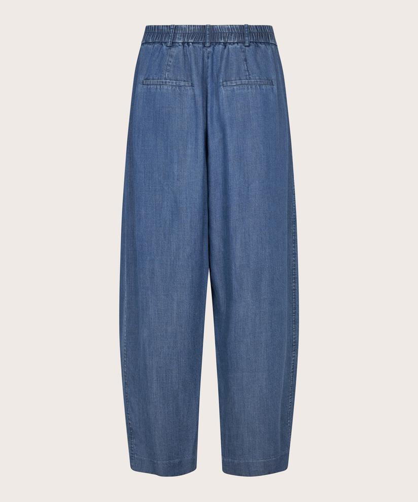 pantalon en denim doux avec détail boutonné sur la jambe, Washed denim