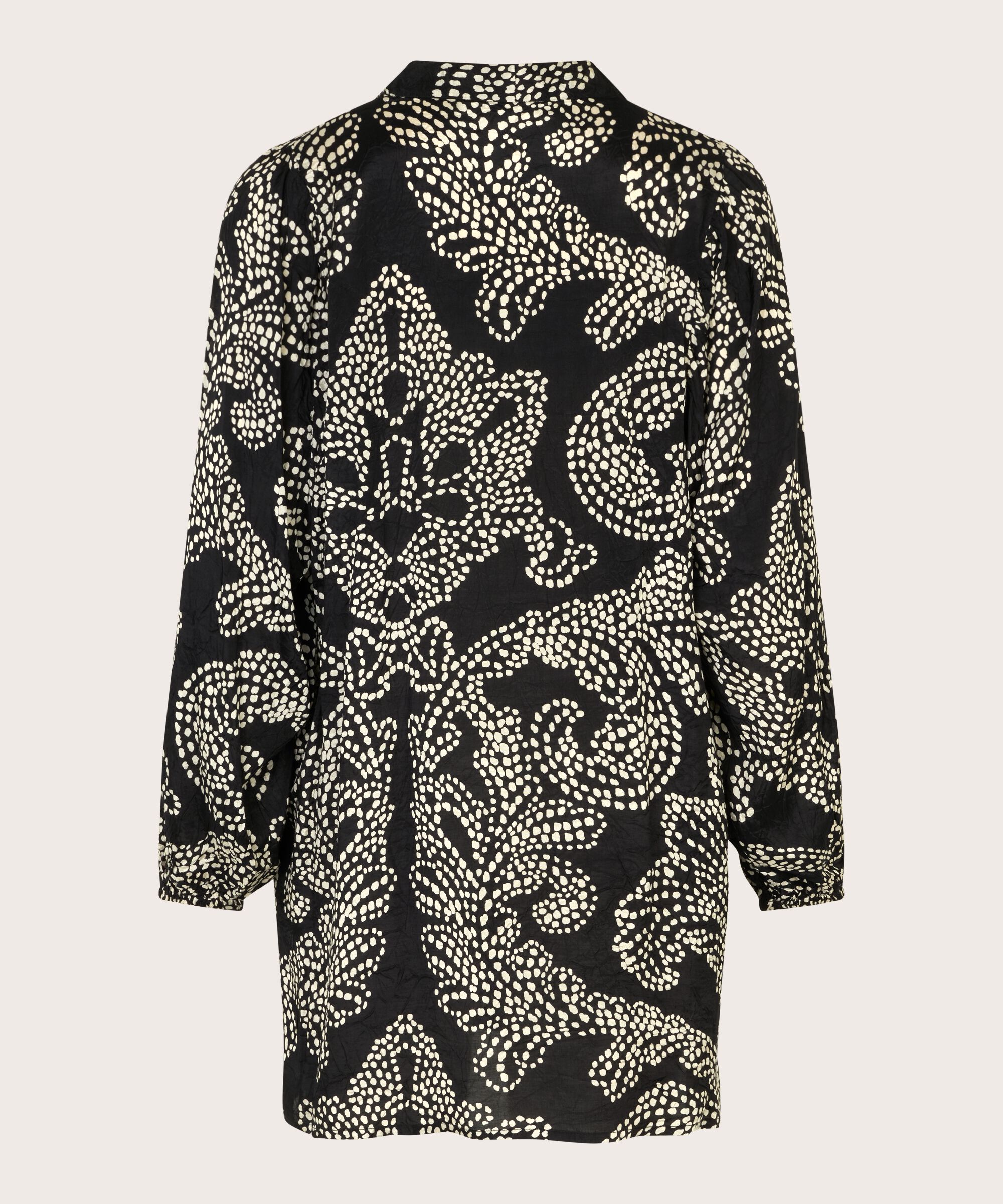 tunique effet portefeuille et manches 3/4, Black