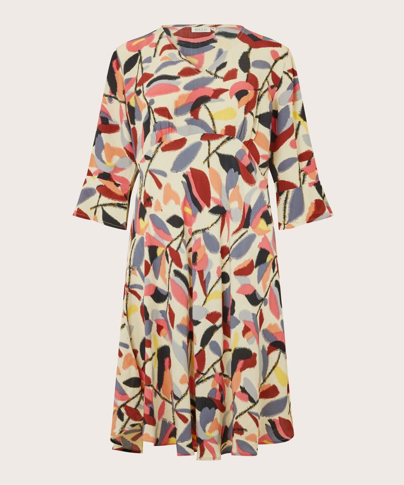 robe en viscose à manches trompette, Calypso Coral