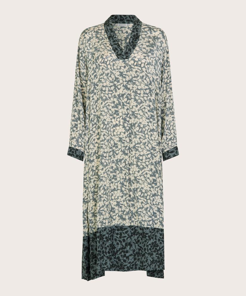 robe en viscose imprimée avec contrastes, Balsam Green