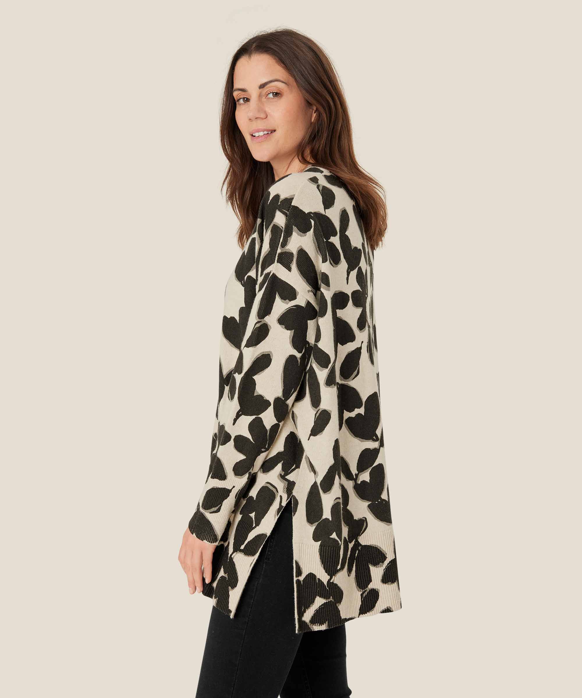 pull en maille à imprimé floral, Fog