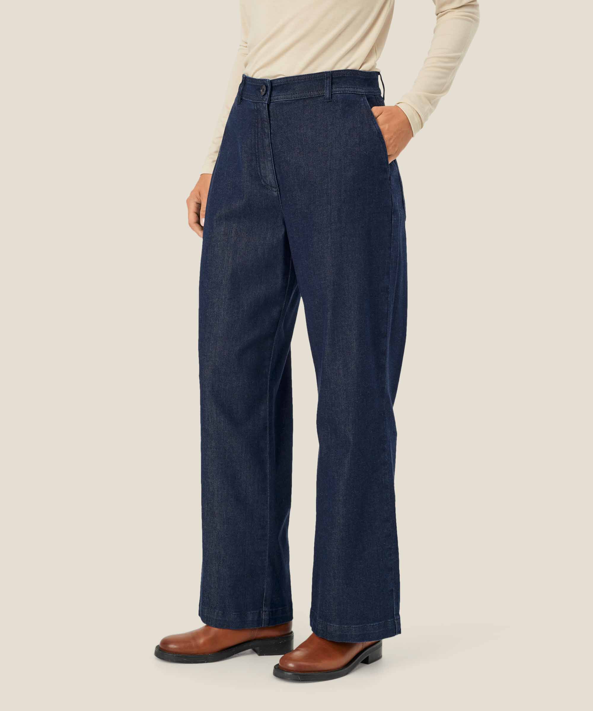 jeans avec stretch et jambe droite, Dark Denim