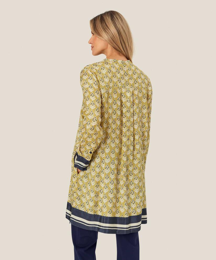 tunique en viscose à manches longues avec patte de boutonnage, Burnish Gold