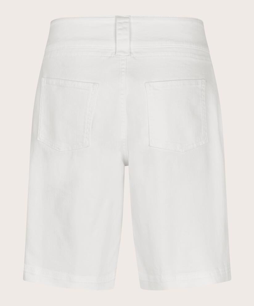 short en jean avec poches décoratives et boutons-pression, White
