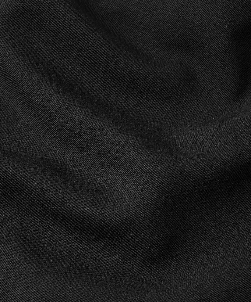 Pantalon Tissé Avec Stretch Et Bouton Sur La Jambe, Black