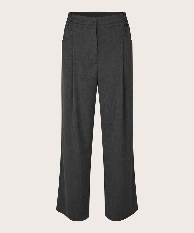 pantalon avec taille élastique et poches arrière passepoilées, D. Grey mel.