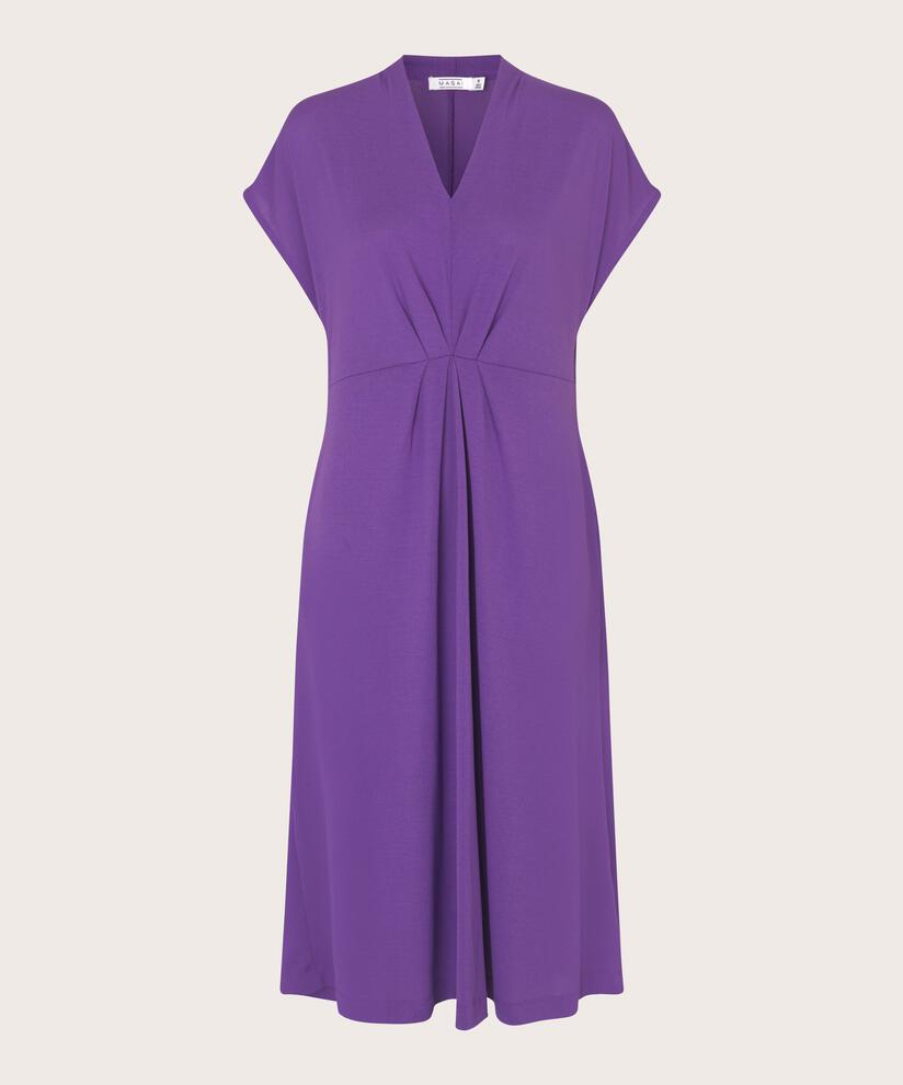 robe en jersey avec détail froncé sur le devant, Meadow Violet