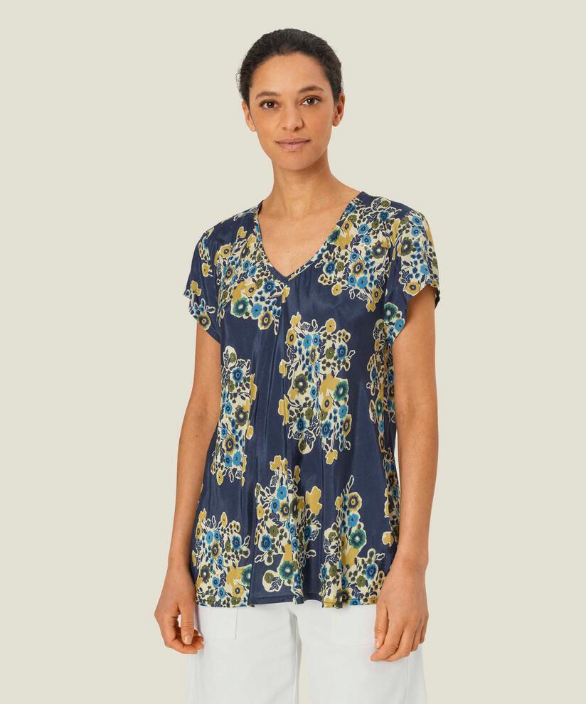 Top En Viscose Imprimé À Col V, Mood Indigo