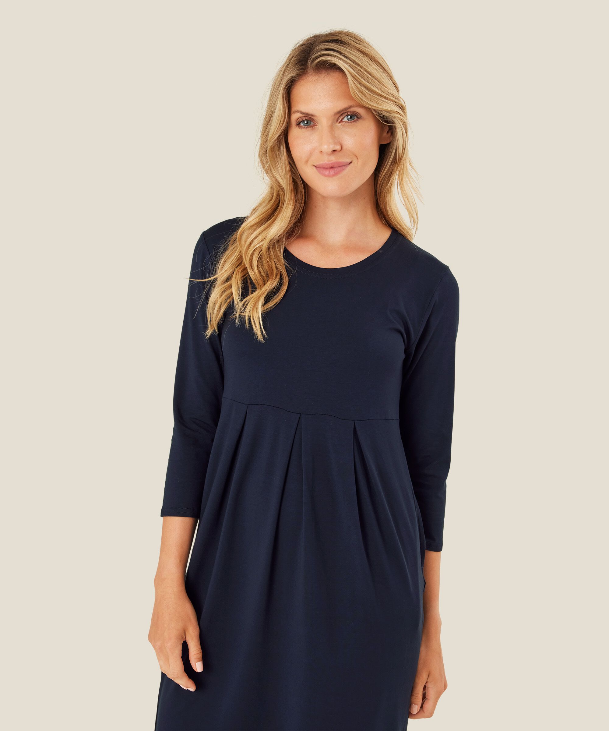 robe tulipe en jersey , Navy