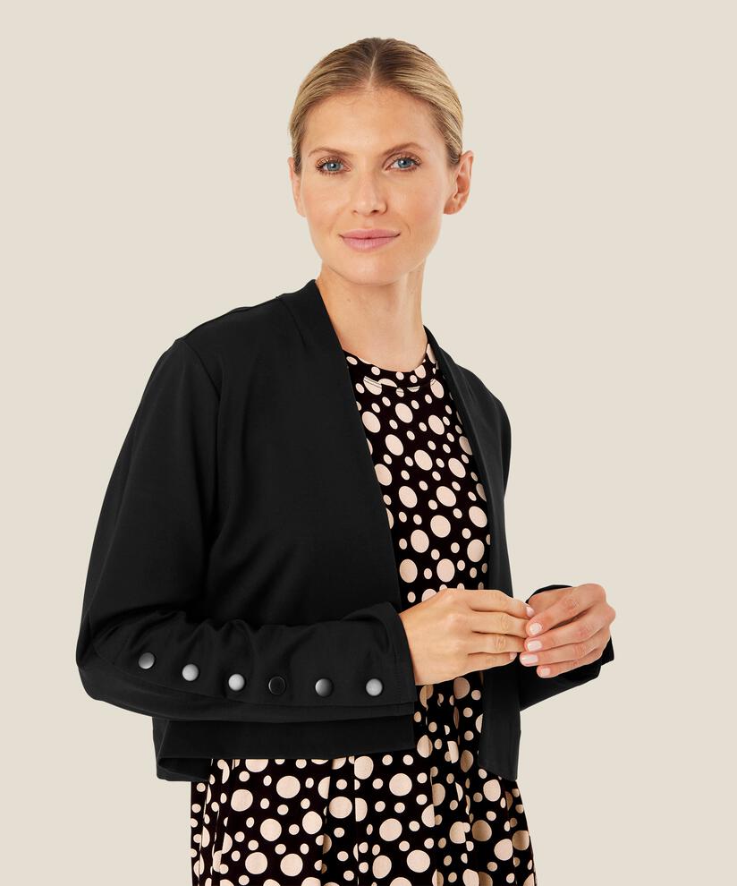 veste courte en jersey avec bouton sur la manche, Black