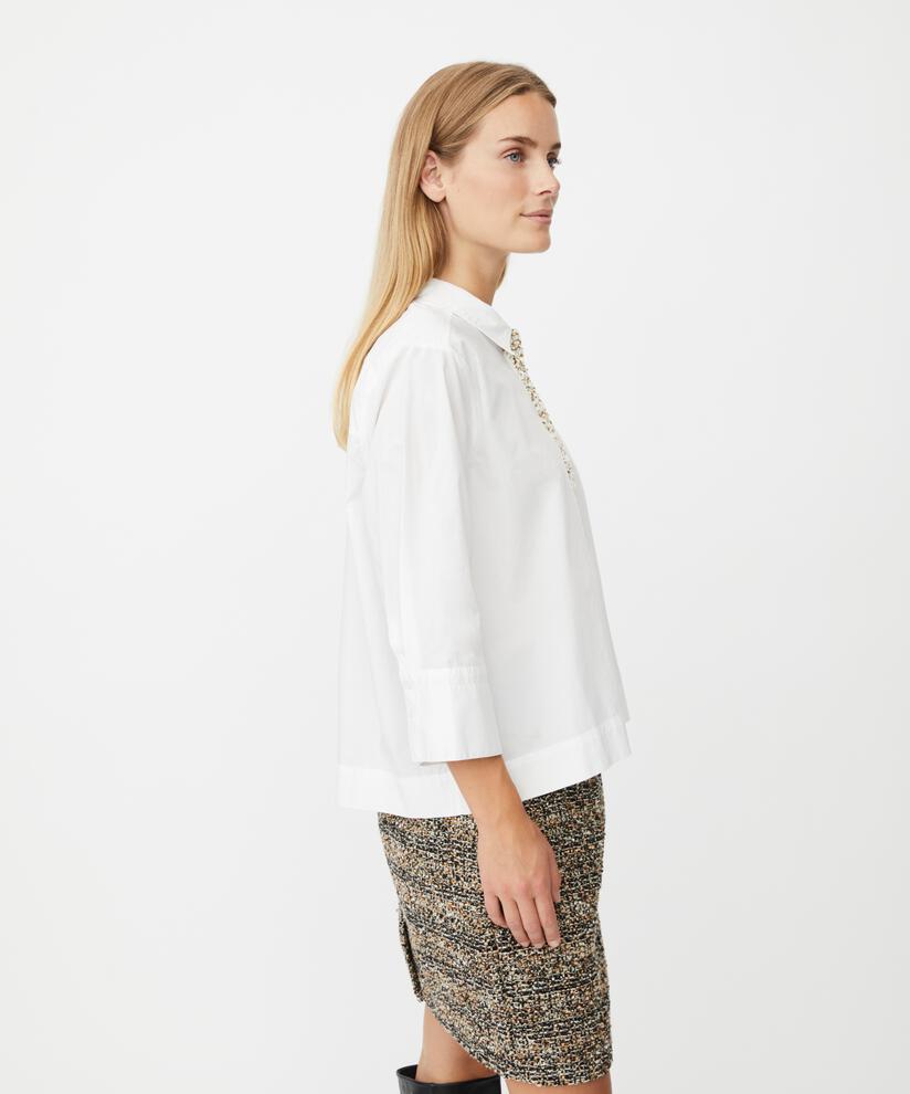 chemise avec fermeture à boutons décorée, White
