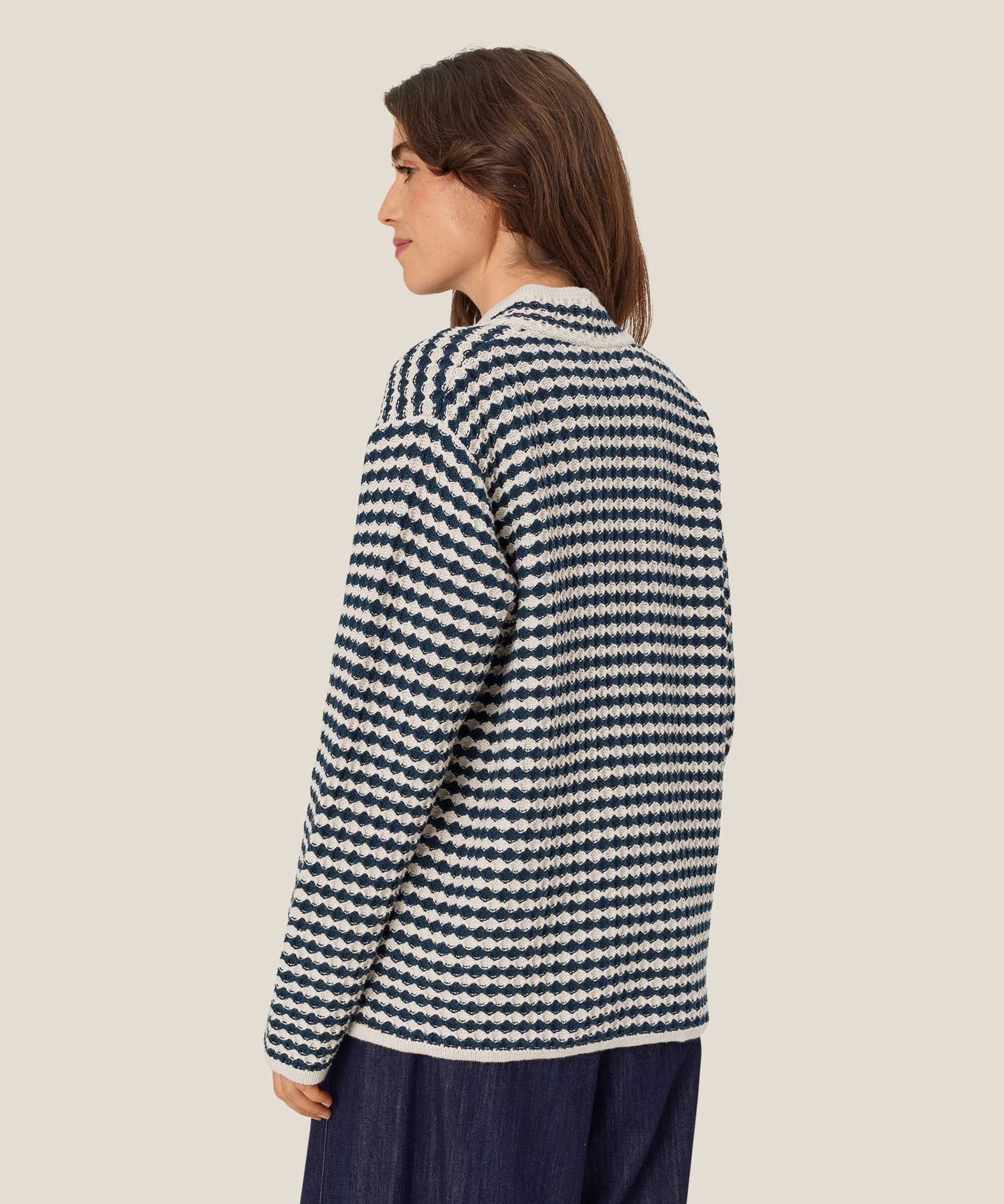 cardigan en coton mélangé avec poches avant, Mood Indigo