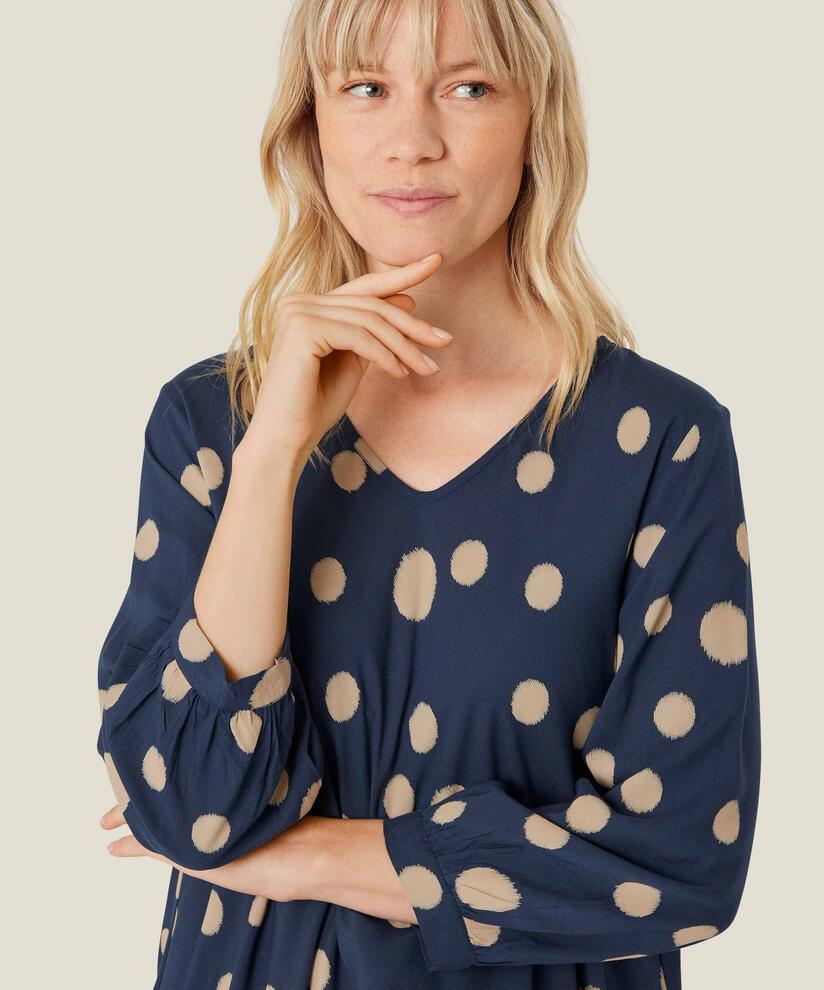 blouse en viscose imprimée à col v, Moonlit Ocean