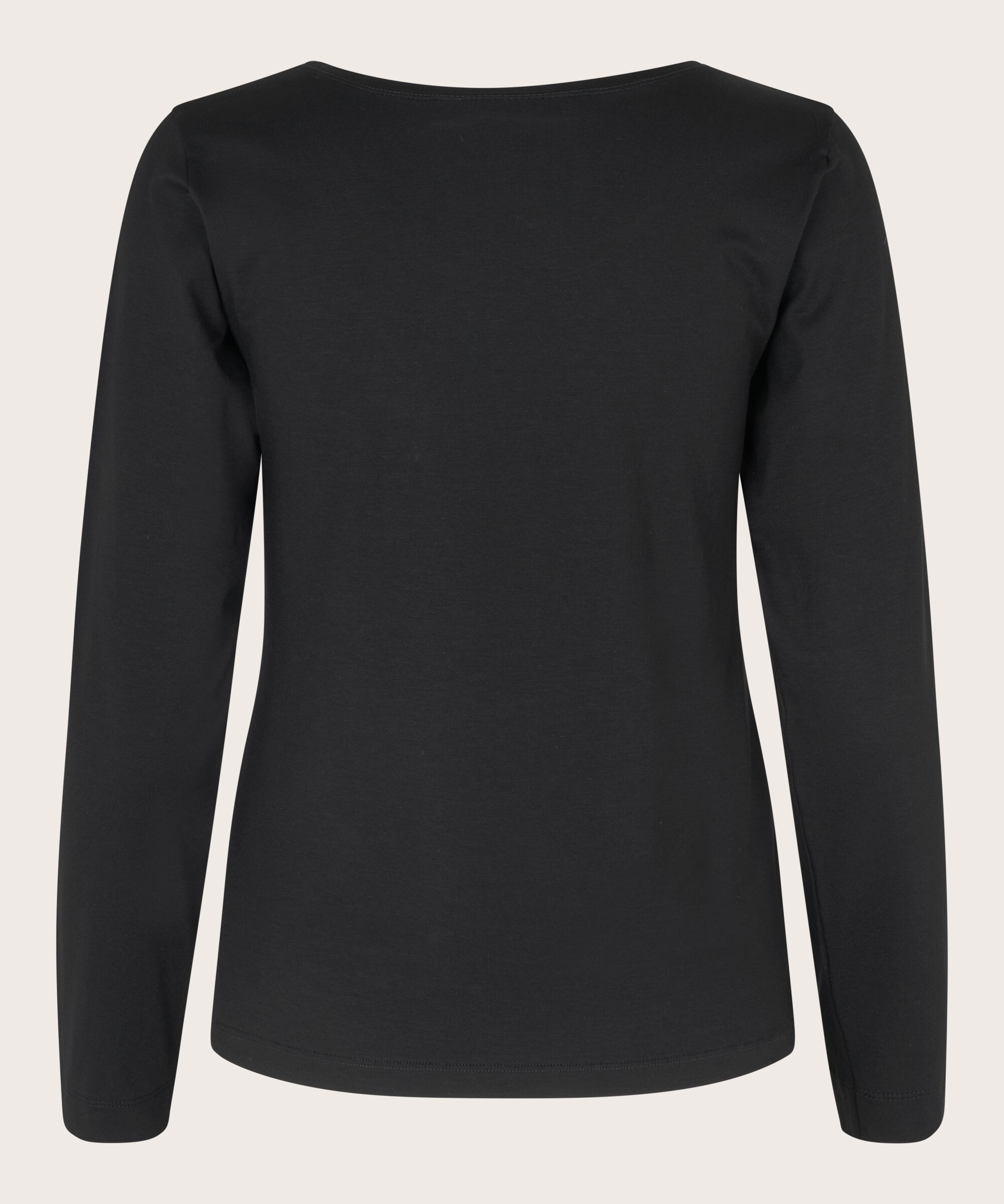 Top en jersey doux à manches longues, Black