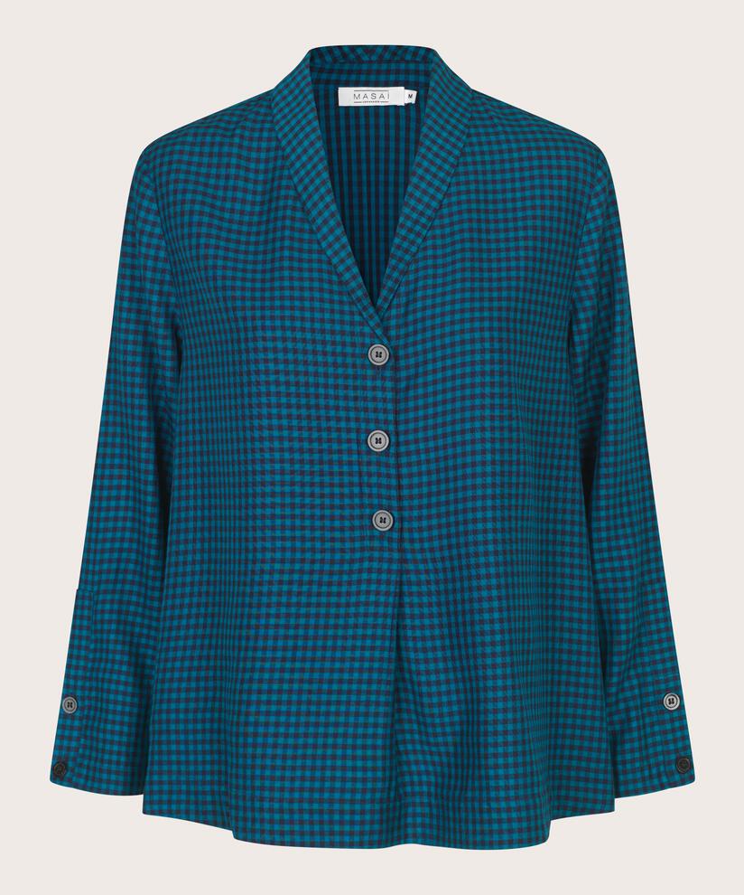 Blouse en viscose à carreaux avec bouton, Celestial