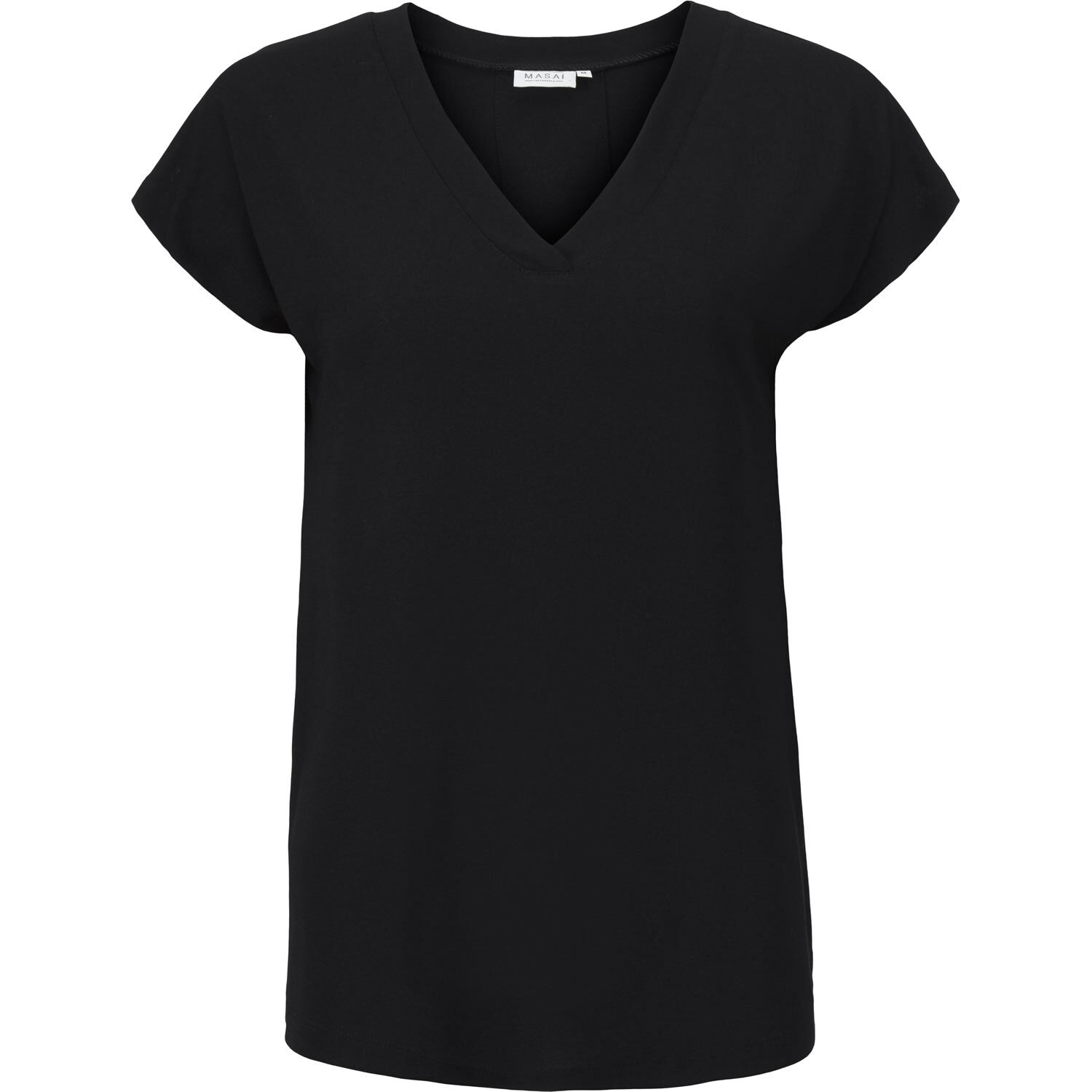 T-shirt En Jersey Col V, Black