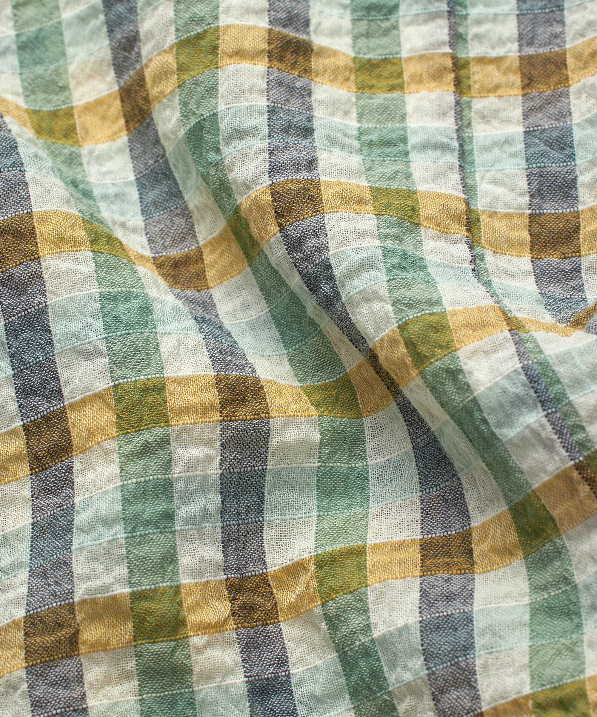 Blouse en coton à carreaux effet cache-cœur, D. Grass Green