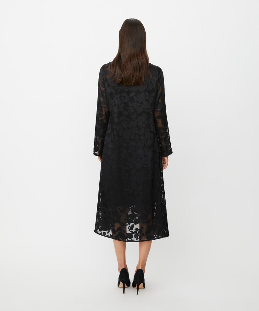 robe en dentelle transparente avec jupon, Black