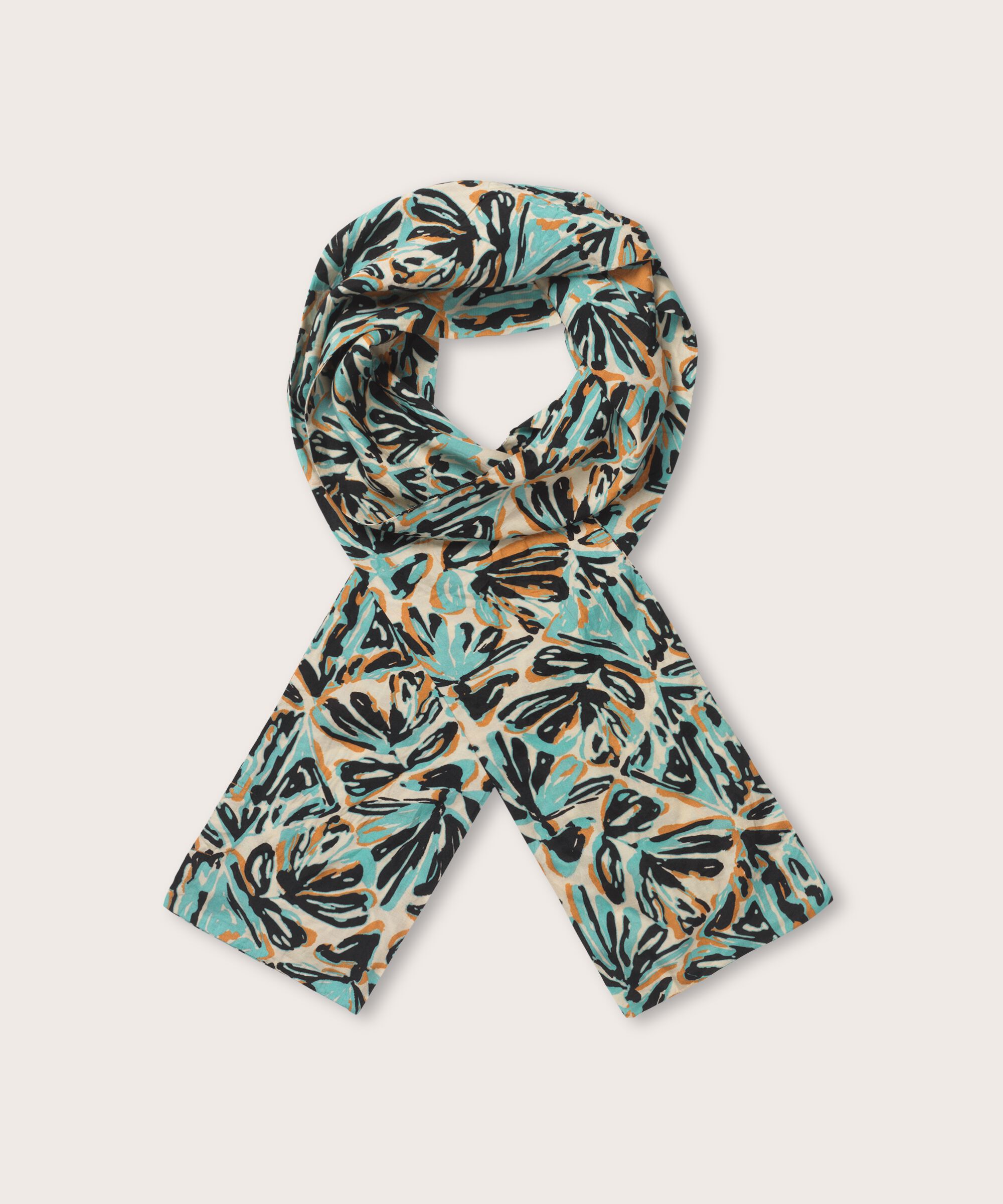 Écharpe En Viscose Imprimée, Aqua