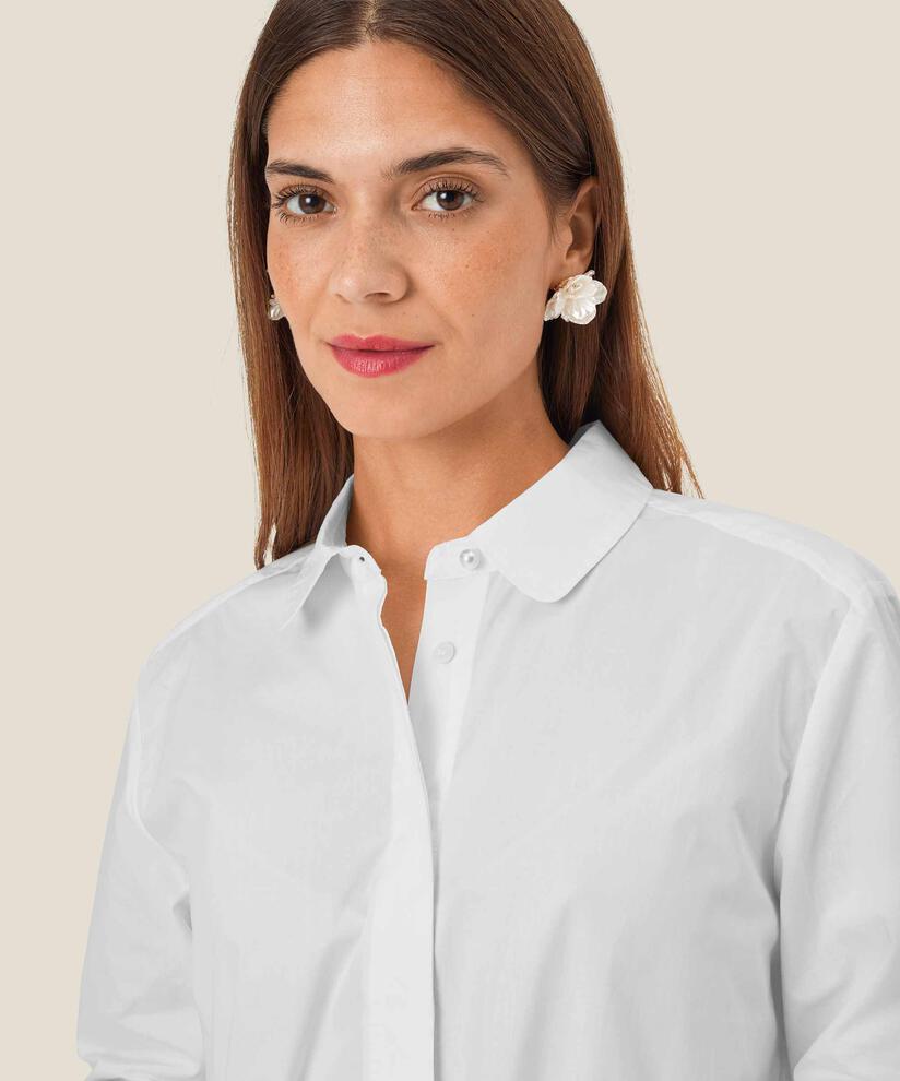 boucles d'oreilles fleurs en nacre blanche, Whitecap