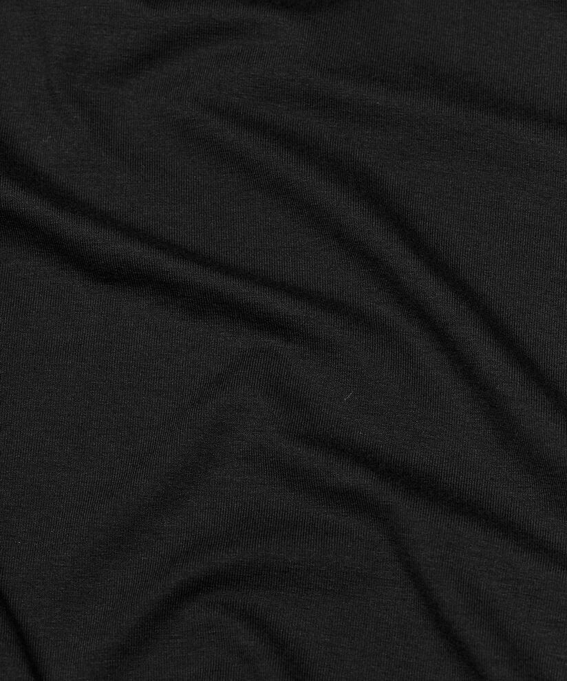 T-shirt col V en jersey doux, Black