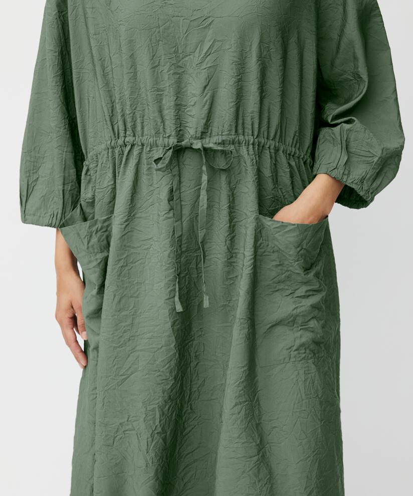 robe en viscose avec ourlet élastique et lien, Duck Green