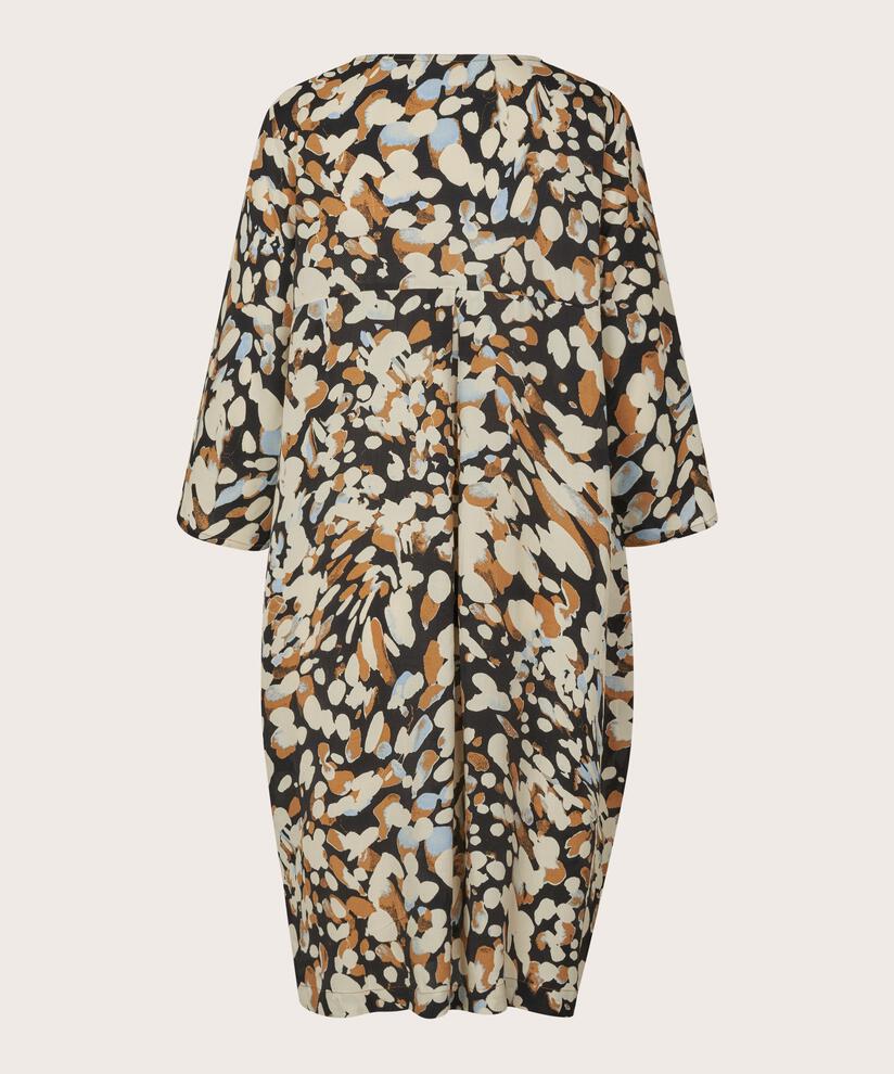 Robe Avec Encolure En V Et Poches Fendues, Chipmunk