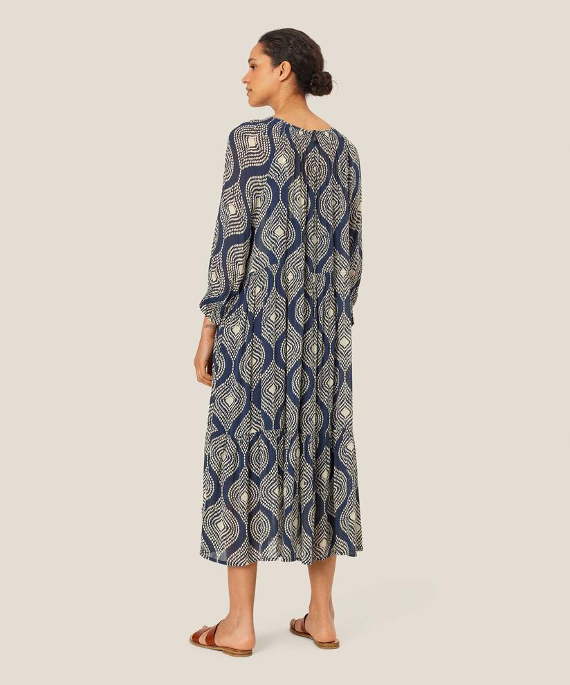 robe en viscose légèrement transparente avec boutons au col, Mood Indigo