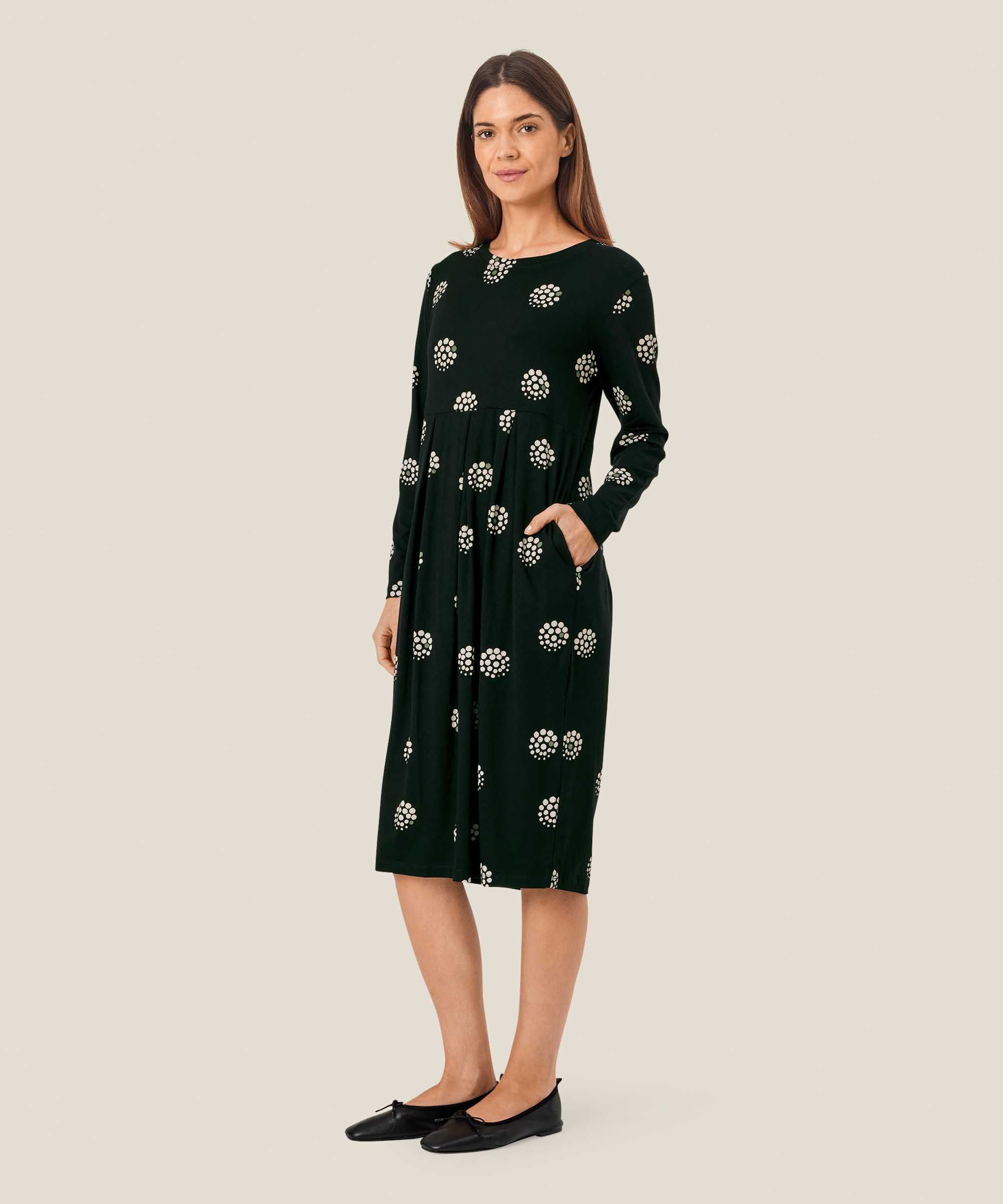 robe tulipe en jersey imprimé, Black