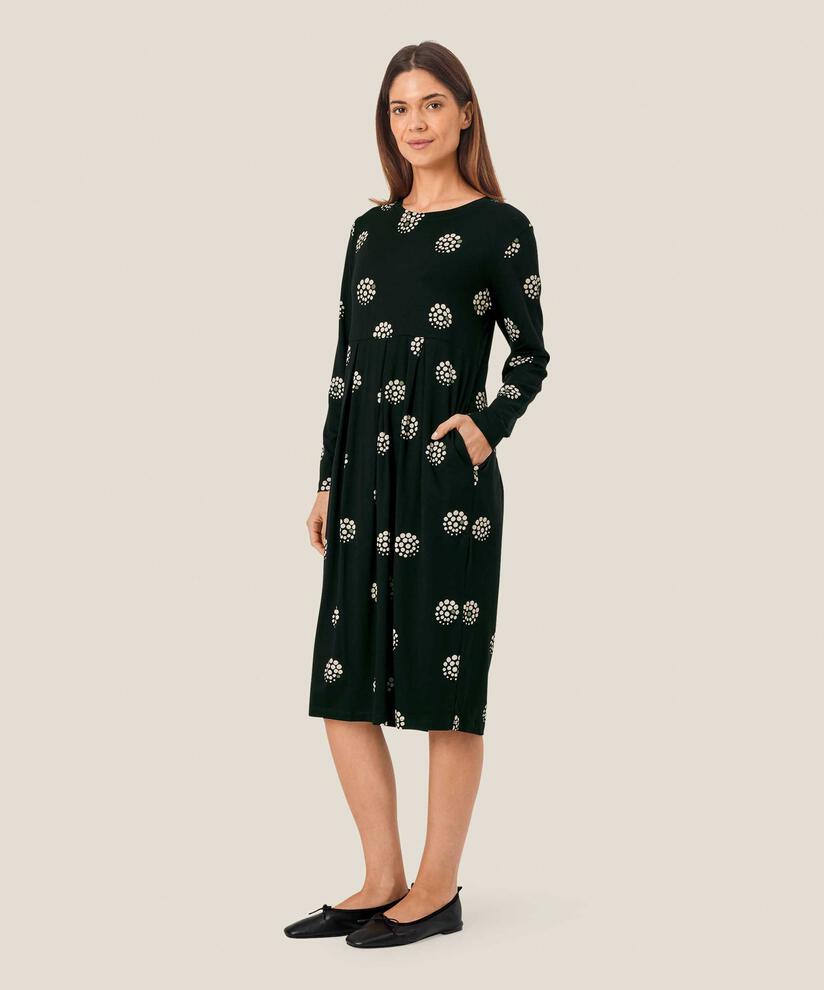 robe tulipe en jersey imprimé, Black