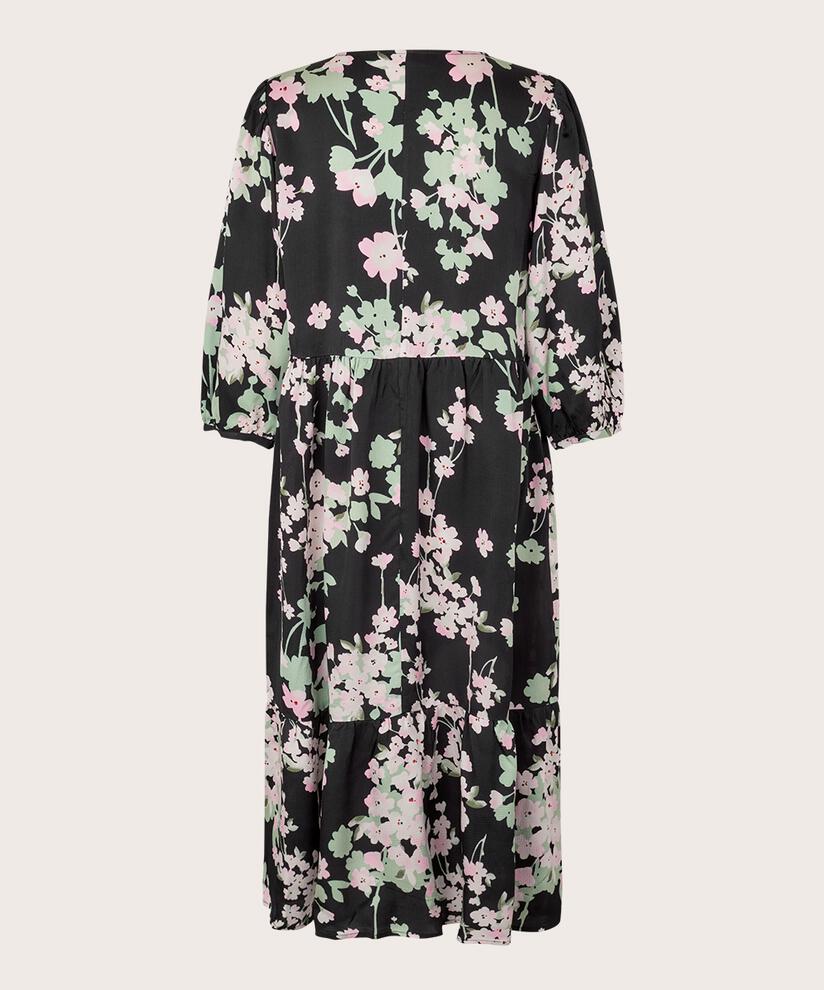 robe en viscose fleurie avec col en V, Pink Lady
