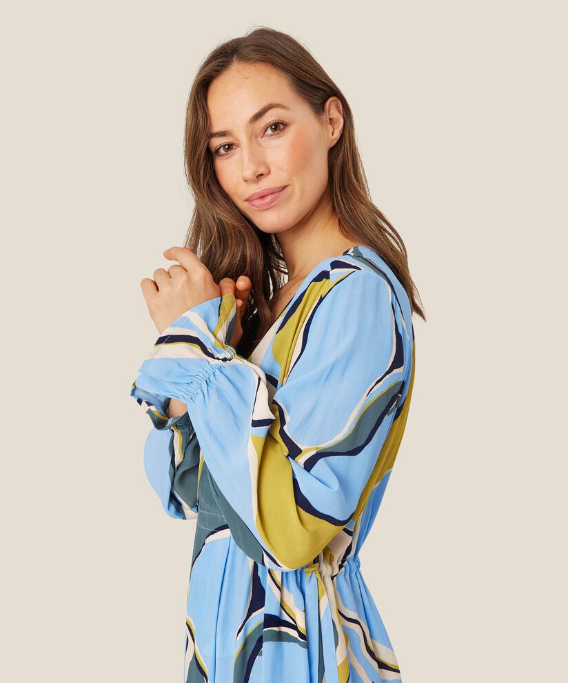 robe en viscose à manches longues avec liens sur les côtés, Oasis