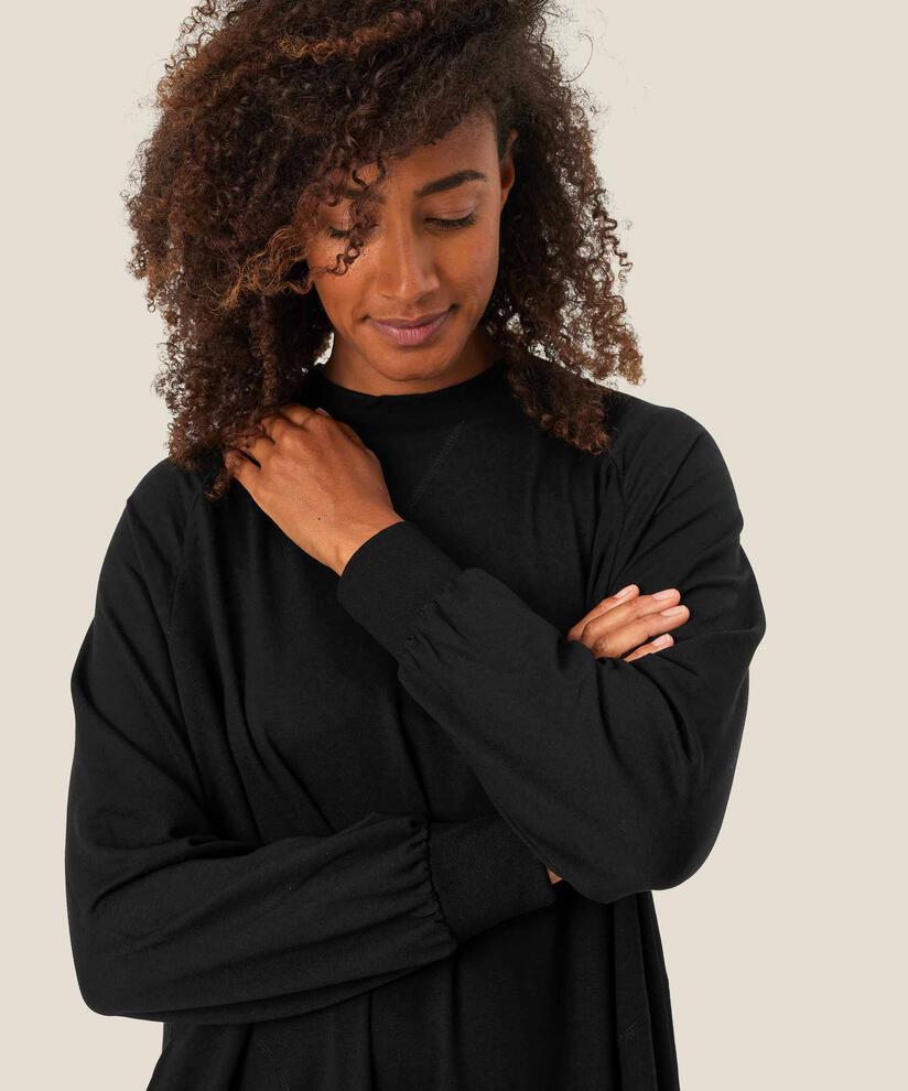 robe casual en jersey à col rond, Black