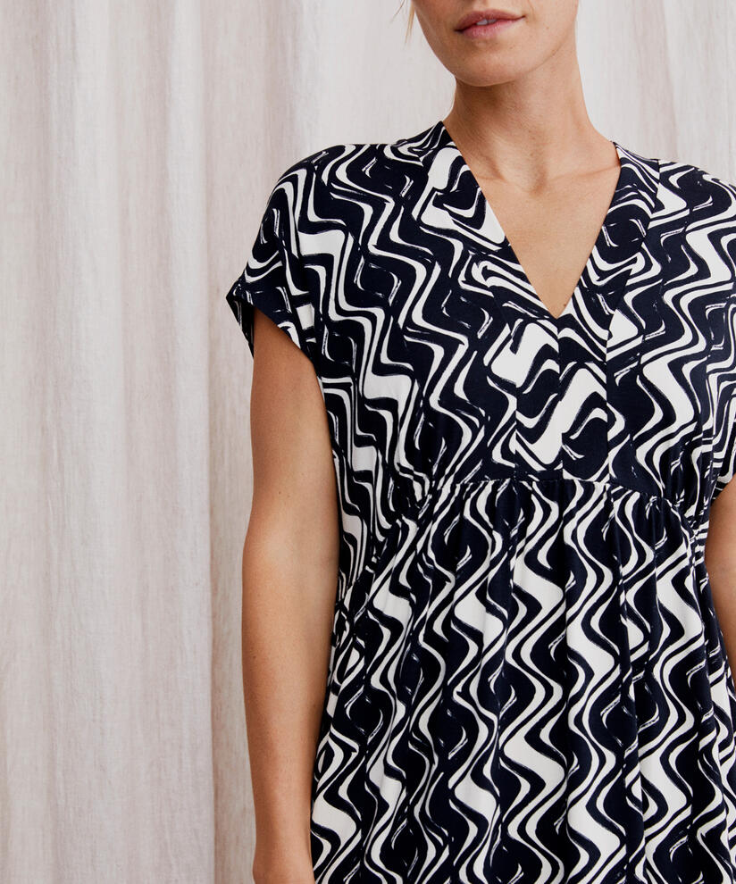 robe en jersey avec taille élastique et poches fendues, Black