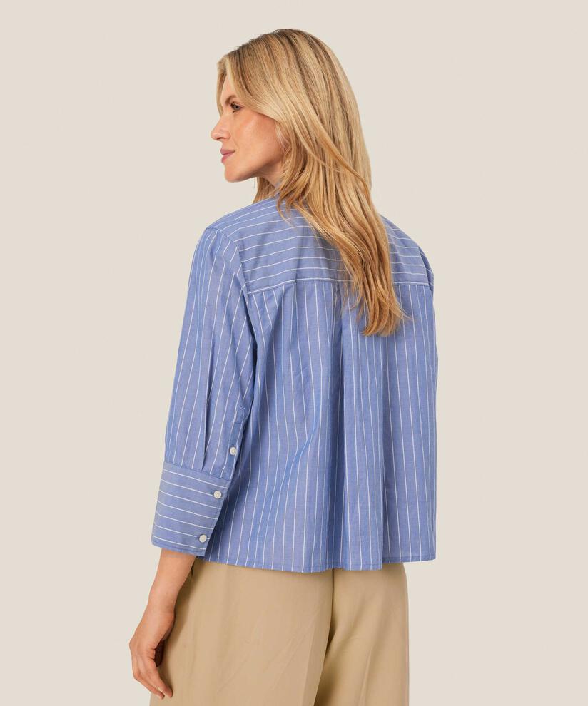 chemise en coton rayé à manches trois-quarts, Sargasso Sea